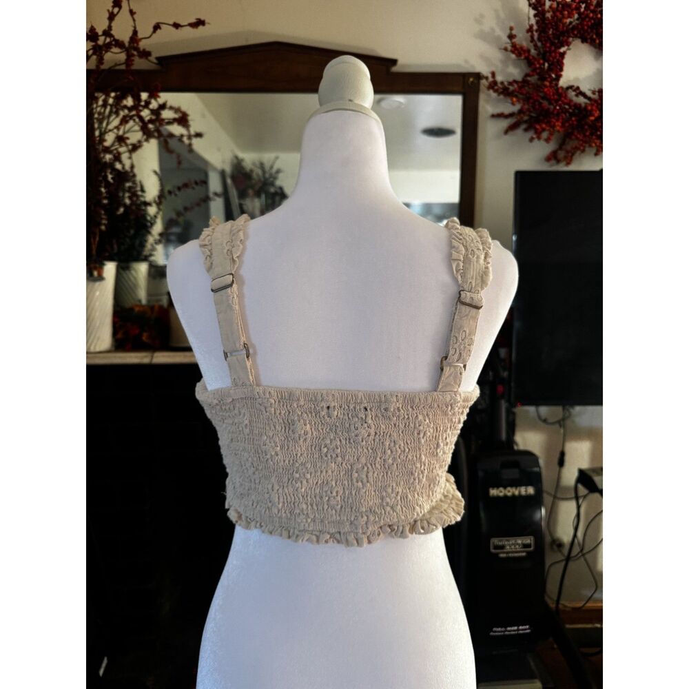 Rock & Roll Denim Eyelet Lace Up Corset Tank - Picture 2 of 5